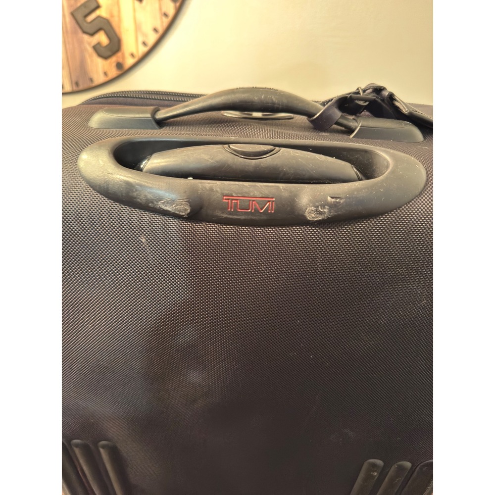 Tumi Alpha Black Ballistic Nylon 2-Wheeled Rolling Carry-On Suitcase Luggage - Picture 4 of 9